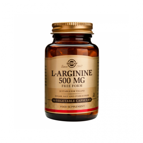 Solgar L-Arginine 500mg Συμπλήρωμα Διατροφής με Αργινίνη για Ανάπτυξη, Αποκατάσταση & Ενδυνάμωση του Μυϊκού Συστήματος 50 κάψουλες